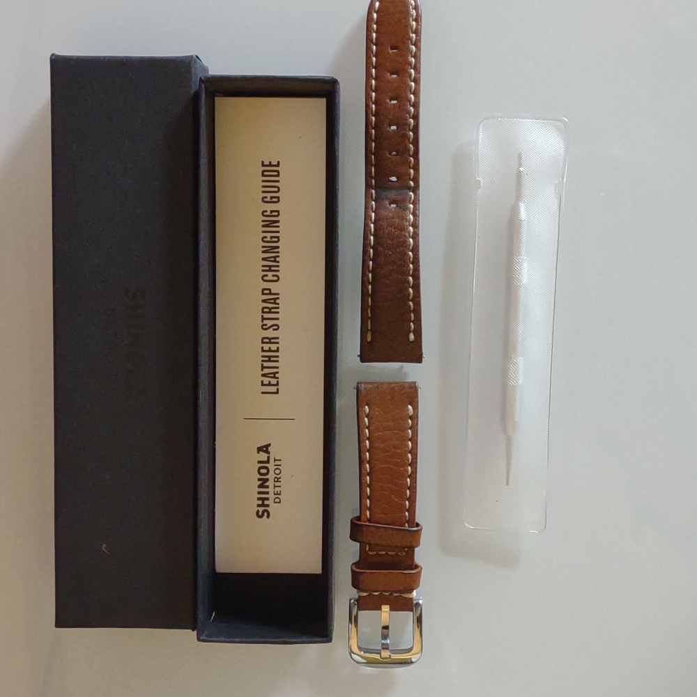 Shinola 18 mm Brown Leather Watch Band